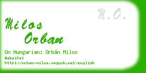 milos orban business card