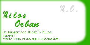 milos orban business card